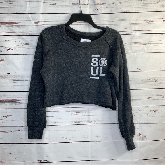 soulcycle Tops - SoulCycle Grey Cropped Long Sleeve Sweatshirt